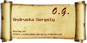 Ondruska Gergely névjegykártya